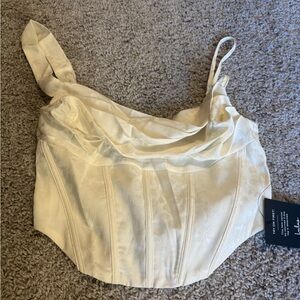Lulus Cream Draped Corset Top